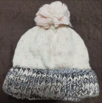 폼폼 포함 니트 모자 울 100% 네팔 손뜨개질 따뜻한 뉘앙스 컬러