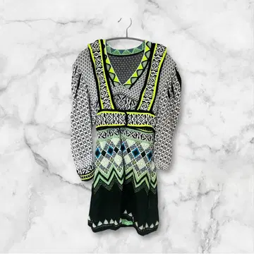 Mame Kurokouchi 기하학 패턴 미니 원피스