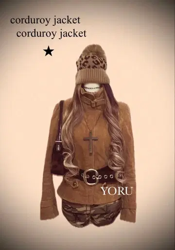 자켓 y2k 그런지 페어리 그런지 헤이세이 갸루 카라 벨트 코듀로이