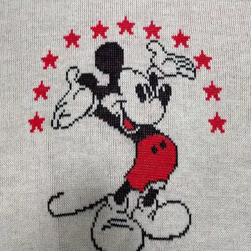 70s 빈티지 USA제 미키 짧은 기장 박스 Disney 스웨터