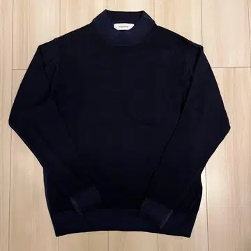 AOURE NEVE 모크넥 니트 네이비