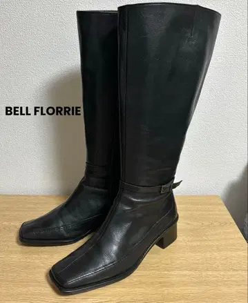 미사용급 벨플로리 부츠 천연 가죽 블랙