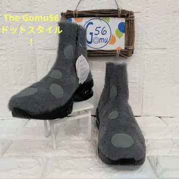 Gomu56 도트 무늬 보아 니트 에어쿠션 부츠 S 사이즈