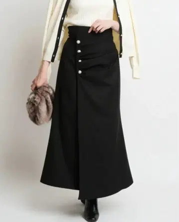 마이 스트라다 펄 버튼 본딩 스커트