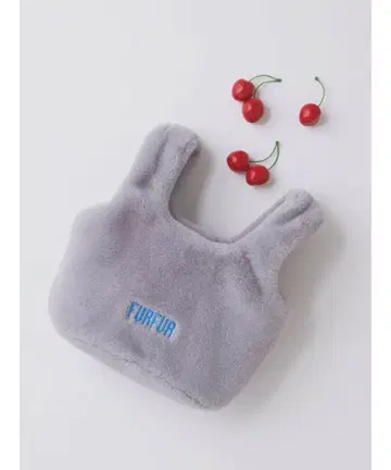 FURFUR 에코 퍼 마켓 백 핸드백 그레이 색스 블루