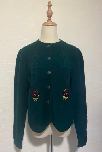 MacDavid 빈티지 꽃다발 모티브 가디건 사이즈 38