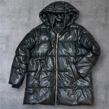 ZARA 후드 부착 다운 자켓 블랙