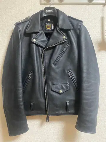 Schott 더블 라이더 자켓 블랙 38 TALL [ 하자품 ]