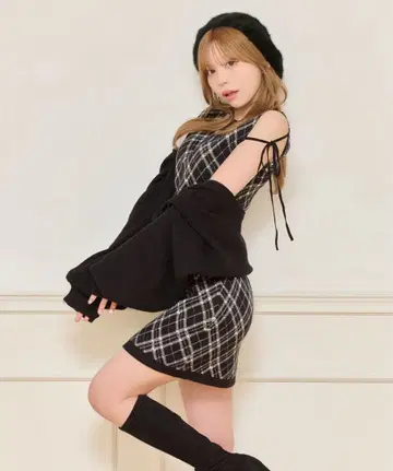 apres jour 레이어드 스타일 니트 원피스