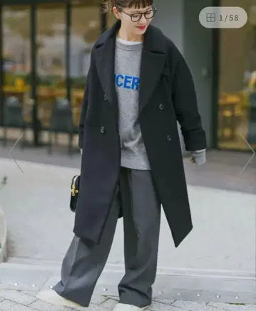 Spick and Span TICCA 체스터 코트 블랙