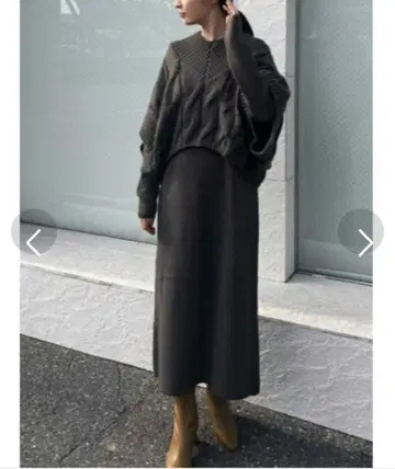 2 피스 케이블 니트 원피스 스타일 믹서기