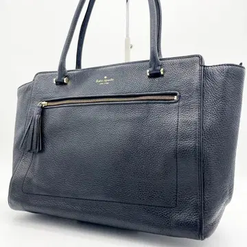 케이트 스페이드 토트백 블랙 가죽 천연 가죽