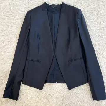 새상품급 띠어리 노카라 자켓 광택 네이비 사이즈 00