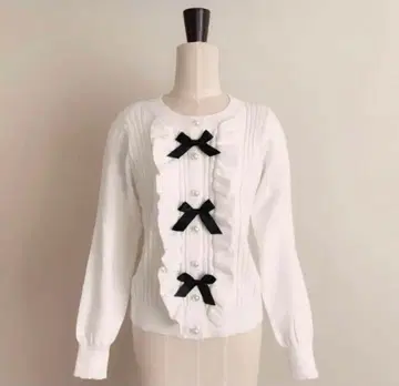 meltie 프릴 리본 긴팔 니트