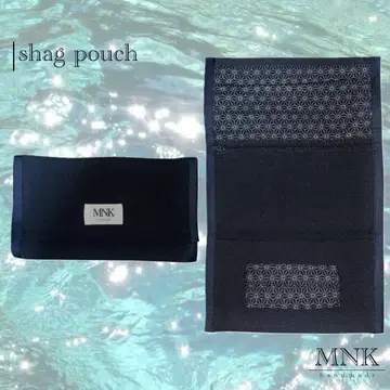 샤그 파우치 | 린넨 패턴 네이비