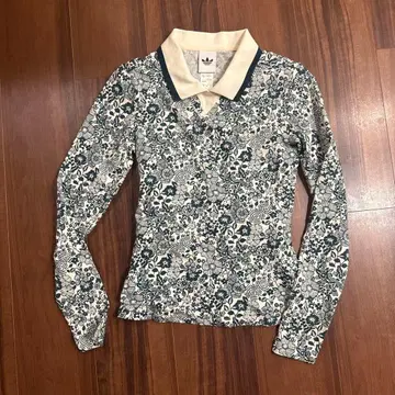 adidas 꽃무늬 긴팔 피케 셔츠 S