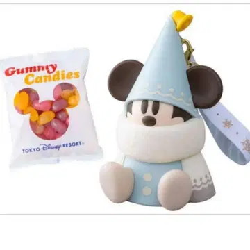 디즈니 미키마우스 릴린링 키링 스카이블루 민트색