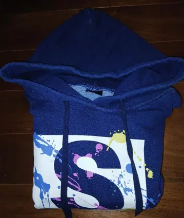 스플래쉬 프린트 후드티 네이비 사마~즈 채널