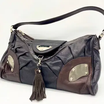 RIPANI 리퍼니 새상품급 핸드백 브라운 천연 가죽 태슬 이탈리아제