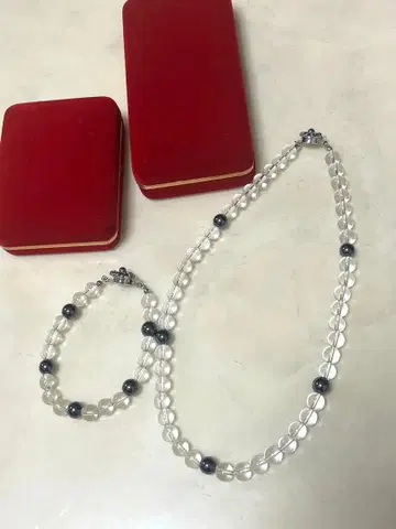 자기장 수정 블랙 투명 팔찌 목걸이 액막이