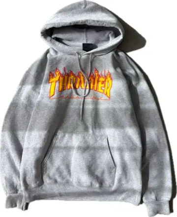 THRASHER 트레셔 파이어 프린트 후드티 s