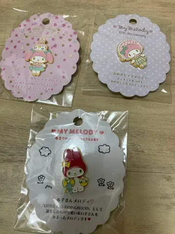 마이멜로디 45주년 핀 배지 3개 세트 미개봉 새상품