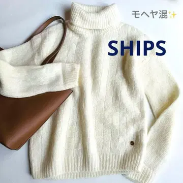컨디션 최상 SHIPS 모헤어 혼방 터틀넥 니트 스웨터 금 참