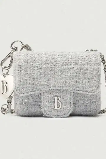 더 바넷 트위드 체인 벨트 미니백 민트