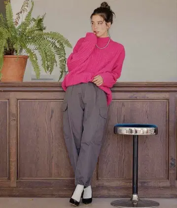 와이드 리브 니트 풀오버