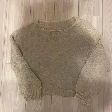 yinyang 코튼 100% 베이지 긴팔 스웨터