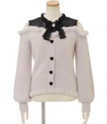 LIZLISA 레이어드 스타일 어깨 트임 니트 화이트