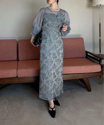 [포멀] 자카드 뷔스티에 도킹 원피스