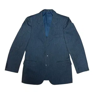 테일러드 자켓 핀스트라이프 패턴 백 오픈 울 혼방