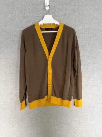 CABaN 코튼 캐시미어 바이컬러 V넥 가디건