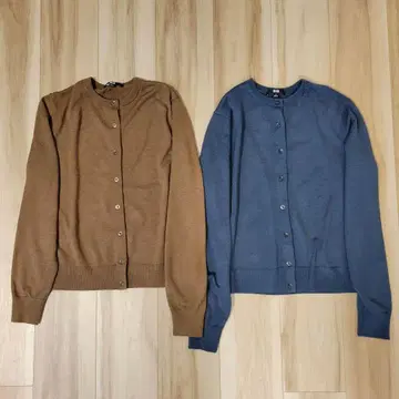 UNIQLO 메리노 크루넥 가디건 2개 세트