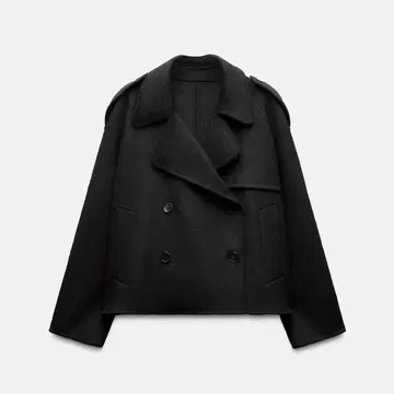 울 숏코트 M 사이즈 블랙