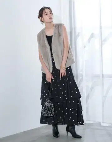 1회 착용 Mystrada 랜덤 캉캉 스커트 이번 시즌 도트