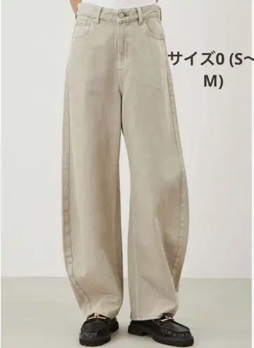 Mila Owen 루즈핏 커브 데님 팬츠 베이지 0