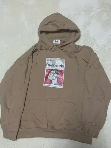 Awesome Apparel 베이지 후드티 프론트 프린트