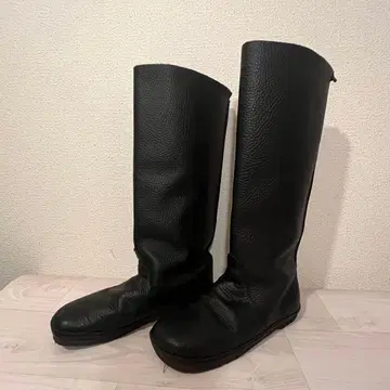 koos 블랙 가죽 롱 부츠