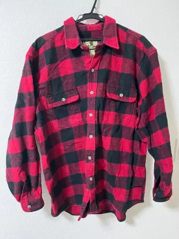 플란넬 셔츠 빨검 체크 XL