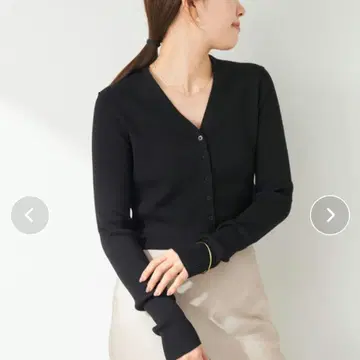 V넥 크롭 가디건 plage 블랙