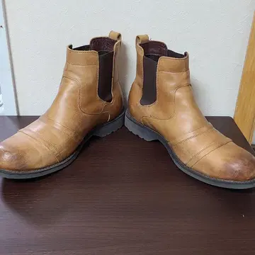 [호킨스] 브라운 가죽 사이드 고어 부츠 26.5cm