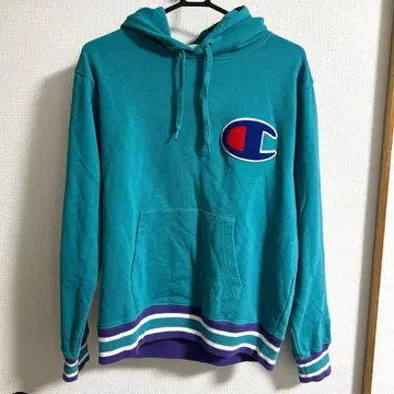 Champion 터콰이즈 후드 부착 후드티 라지 사이즈