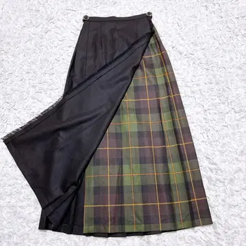 오닐 오브 더블린 플리츠 울 랩 스커트 체크