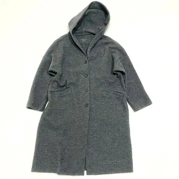 [ 새상품급 ] evam ava 후디 롱 코트 프레스 울 융모 그레이