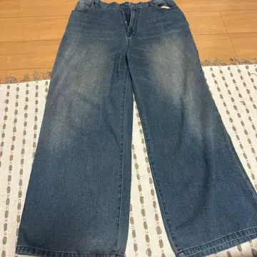 saddle 와이드 레그 데님 블루