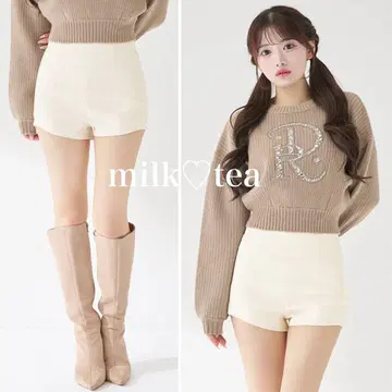 택 포함 새상품 다리치 미실루엣 숏팬츠 아이보리 프리