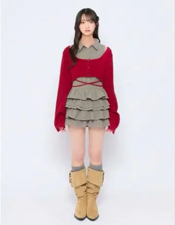 bubbles 스쿨걸 상의 스커트 셋업