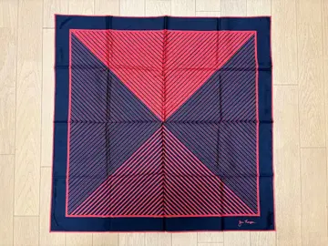 JimThompson 기하학 패턴 스카프 네이비와 빨간색